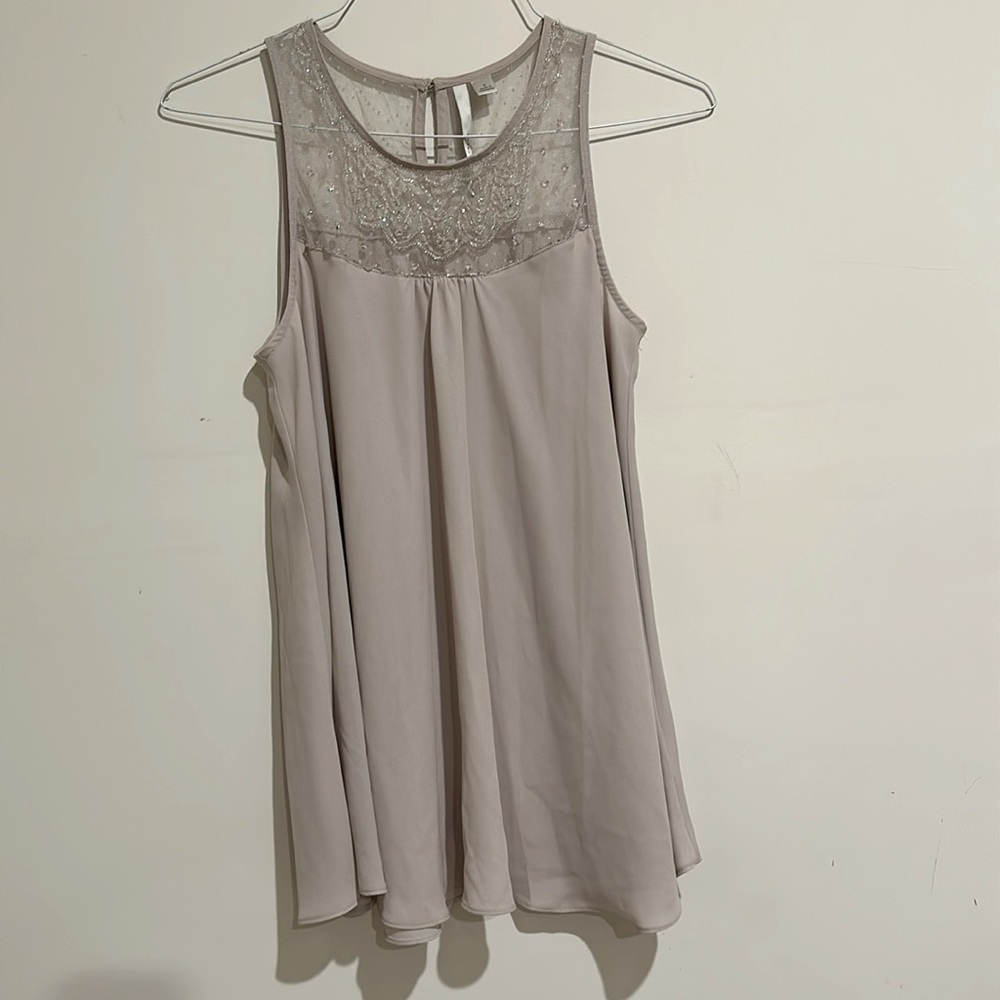 Cream women’s beaded tank top